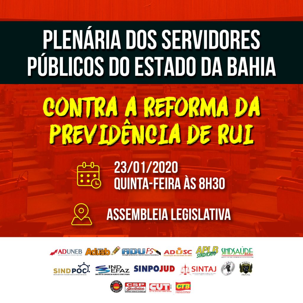 Plenária dos servidores públicos do Estado da Bahia, participe!
