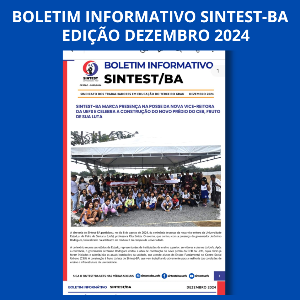 Boletim Informativo SINTEST-BA: Edição dezembro 2024