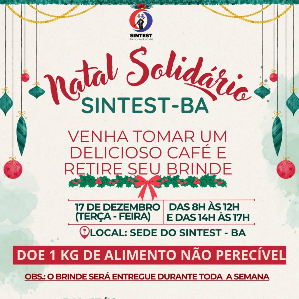 Natal Solidário do Sintest-BA! Participe!