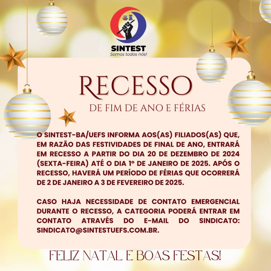 Recesso: de Fim de Ano e Férias